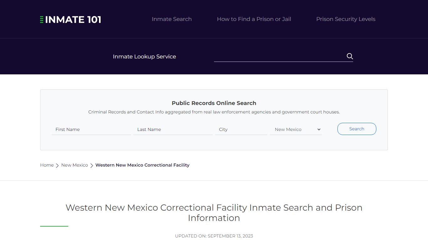 Western New Mexico Correctional Facility Inmate Search, Visitation ...